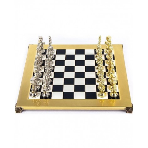 Луксозен шах Manopoulos - Ренесанс, черни полета, 36 x 36 cm