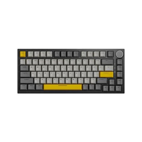 Механична клавиатура Ajazz - AK820 Moon, линейни суичове, RGB, сива/жълта