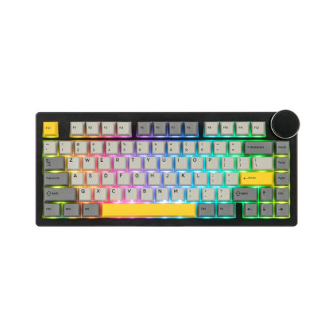 Механична клавиатура Ajazz - AK820 V2, Arctic Isle Magnetic, RGB, сива/жълта/черна