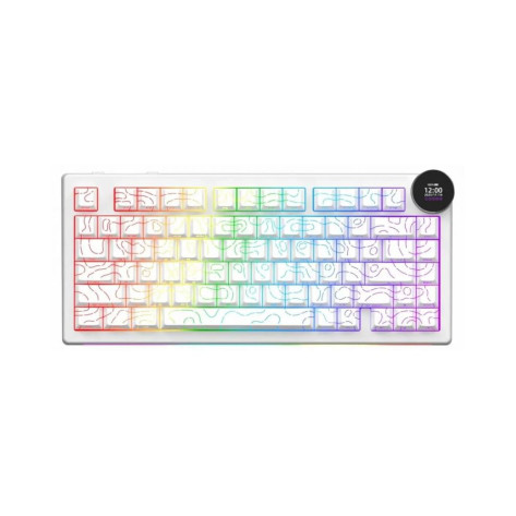 Механична клавиатура AJAZZ - AK820 V2 PRO, безжична, Ajazz White Peach, RGB, бяла