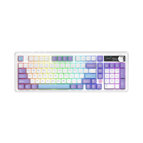 Механична клавиатура AJAZZ – AK980 V2, безжична, Gift Switch V, RGB, Gradient White