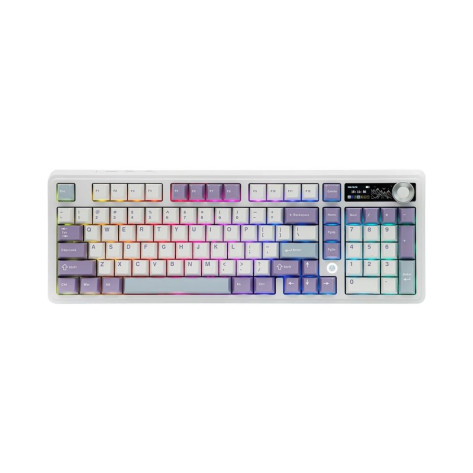 Механична клавиатура AJAZZ - AK980 V2, безжична, Maillard Linear, RGB, лилава/бяла
