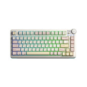  Механична клавиатура Aula - AU75, безжична, Bloomfield Linear суич, RGB, бежова