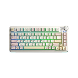  Механична клавиатура Aula - AU75, безжична, Bloomfield Linear суич, RGB, бежова