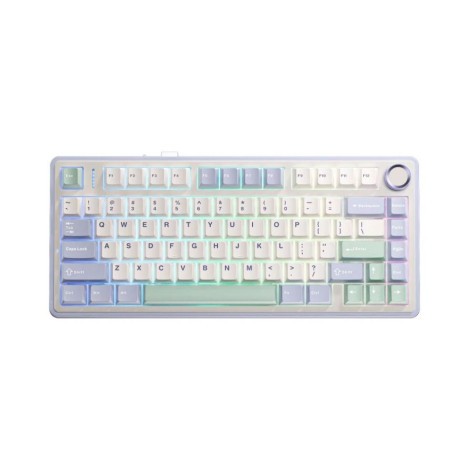 Механична клавиатура Aula - F75, безжична, Reaper Switc, RGB, лилава/бежова