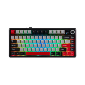 Механична клавиатура Aula - F75 Max, безжична, Reaper Switch, RGB, червена/черна