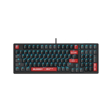 Механична клавиатура Bloody - AT98, Alpha Optical Switch, RGB, черна/червена