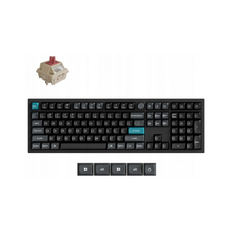 Механична клавиатура Keychron - Q6 Ultra 8K, безжична, Keychron Silk POM Red, RGB, черна