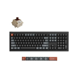 Механична клавиатура Keychron - V6 Ultra, безжична, Silk POM Brown, RGB, черна