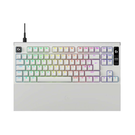 Механична клавиатура Logitech - Pro X2 Rapid, TKL, Custom HE Magnetic, RGB, бяла