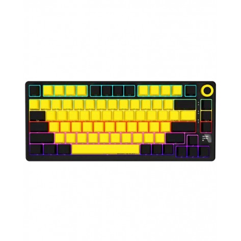 Механична клавиатура Lorgar - KBP7075W, безжична, Linear, RGB, черна/жълта