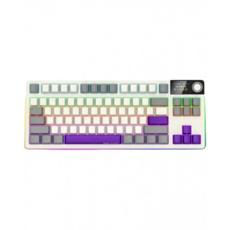 Механична клавиатура Lorgar - KBP70TKLW, безжична, Linear, RGB, бежова