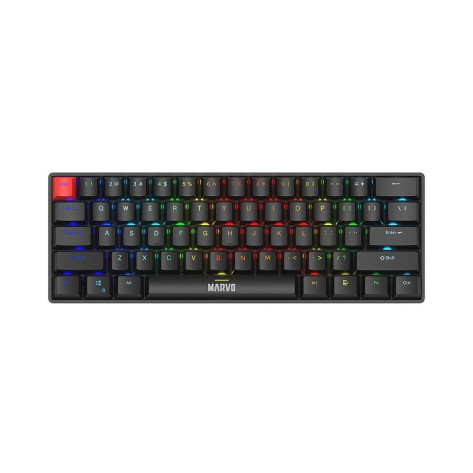 Механична клавиатура Marvo – Saber 61, ZDZ Red, RGB, черна