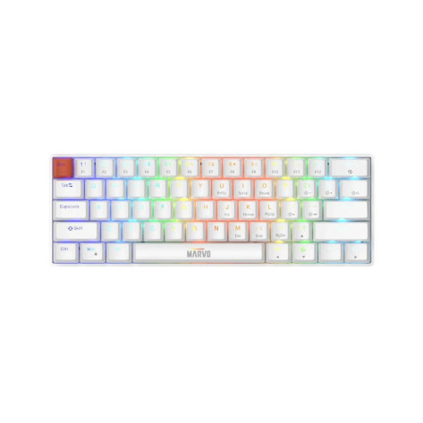 Механична клавиатура Marvo – Saber 61, ZDZ Red, RGB, бяла