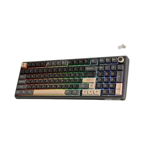 Механична клавиатура Royal Kludge - R98 Pro Phantom, жична, Cream Linear, RGB, черна