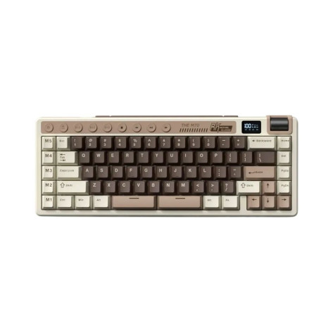 Механична клавиатура Royal Kludge – M70, безжична, Cream, RGB, Mocha Grey