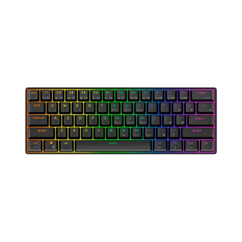 Механична клавиатура Royal Kludge – RK61, безжична, Red switch, RGB, черна