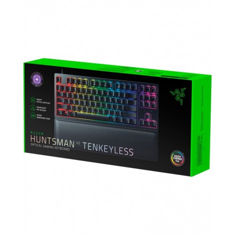 Механична клавиатура Razer - Huntsman V2 Tenkeyless, Purple, RGB, черна