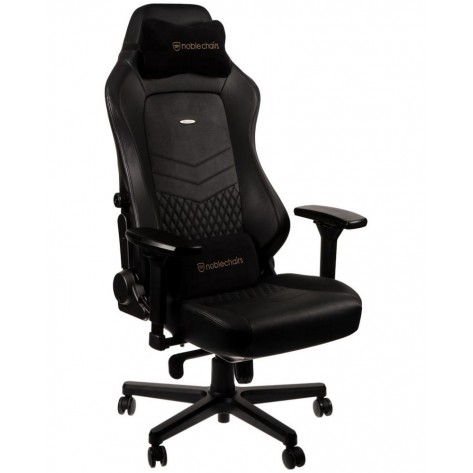 Гейминг стол noblechairs - HERO, естествена кожа, черен