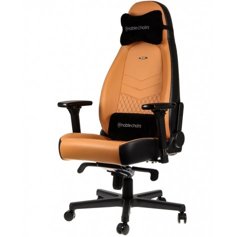 Гейминг стол noblechairs - ICON, естествена кожа, cognac/black