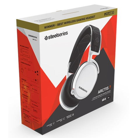 Гейминг слушалки SteelSeries - Arctis 7 2019 Edition, бели