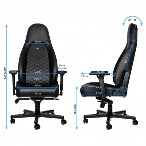 Гейминг стол noblechairs - ICON, черен/бял