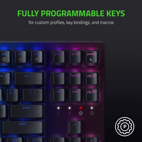 Механична клавиатура Razer - BlackWidow V3 Tenkeyless, Green, RGB, черна