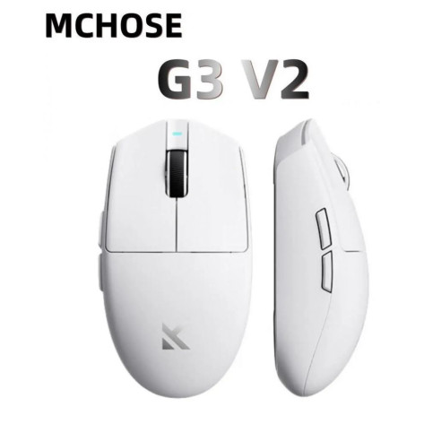 Безжична геймърска мишка MCHOSE – G3 V2, 12000 DPI, Omron Mechanical, бяла