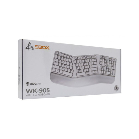 Безжична клавиатура SBOX - WK-905, ергономична, бежова