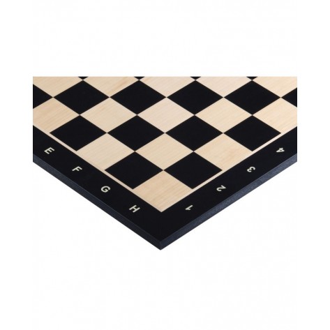 Дървена дъска за шах с нотация Sunrise - Chessboard No. 4, черна