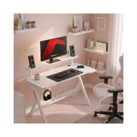 Гейминг бюро Huzaro – Hero 1.9 RGB, 120 x 60 cm, бяло