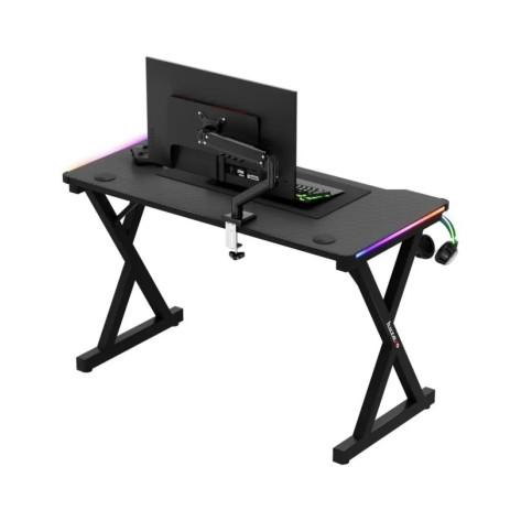 Гейминг бюро Huzaro – Hero 2.3 RGB, 120 x 60 cm, черен