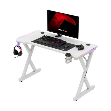 Гейминг бюро Huzaro – Hero 2.3 RGB, 120 x 60 cm, бял
