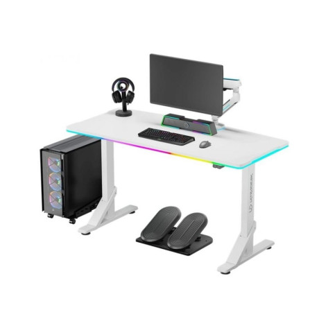 Гейминг бюро Ultradesk – Iron, 132,5 x 60,5 cm, бяло