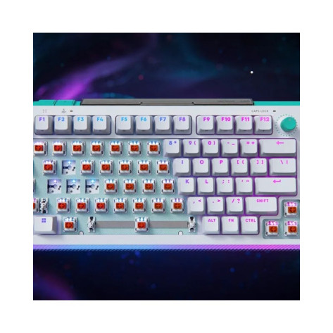 Гейминг клавиатура Logitech - G512 X 75, Tactile, RGB, бяла