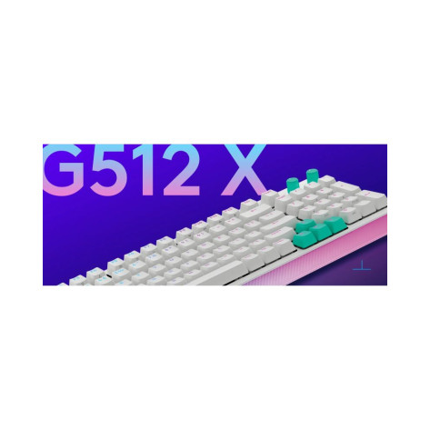 Гейминг клавиатура Logitech - G512 X 75, Tactile, RGB, бяла