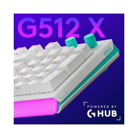 Гейминг клавиатура Logitech - G512 X 75, Tactile, RGB, бяла