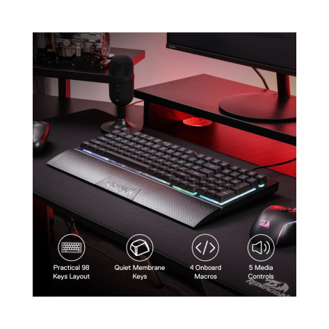 Гейминг клавиатура Redragon - Shiva K515, RGB, черна