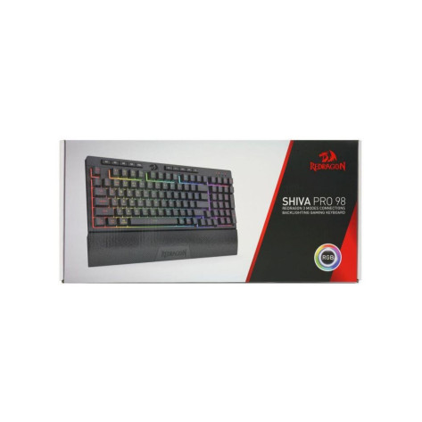 Гейминг клавиатура Redragon - Shiva Pro 98, безжична, RGB, черна