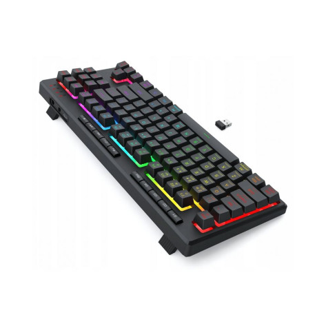 Гейминг клавиатура Redragon - Shiva TKL Pro, безжична, RGB, черна