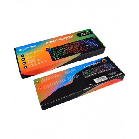 Гейминг клавиатура Roxpower - MaxForce GK-20, RGB, черна