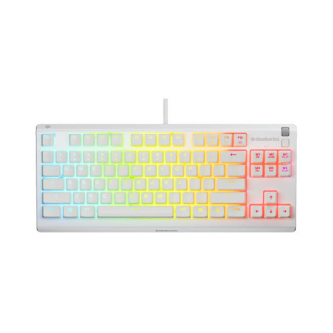 Гейминг клавиатура SteelSeries - Apex 3 TKL, RGB, бяла