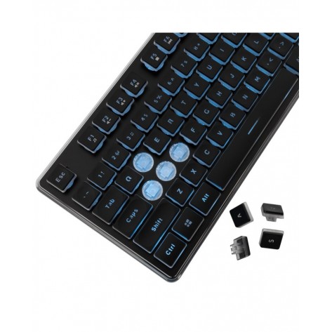 Гейминг клавиатура White Shark - TACHI, Ice Blue LED, черна