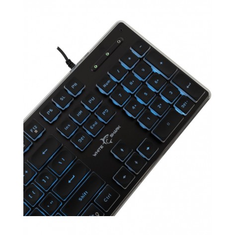 Гейминг клавиатура White Shark - TACHI, Ice Blue LED, черна