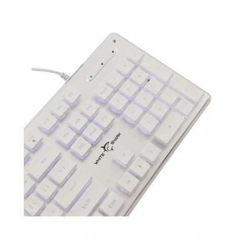Гейминг клавиатура White Shark - TACHI, White LED, бяла