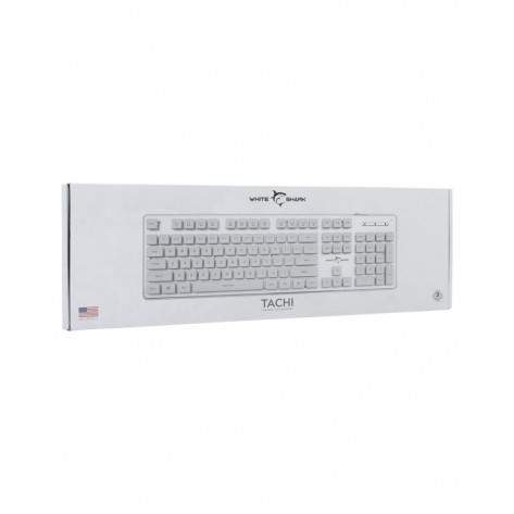 Гейминг клавиатура White Shark - TACHI, White LED, бяла