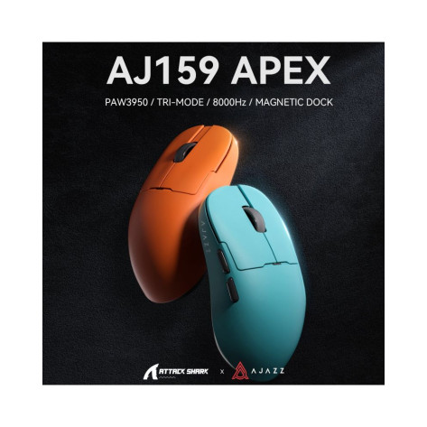 Гейминг мишка Ajazz - AJ159 Pro, 8K, оптична, безжична, бяла
