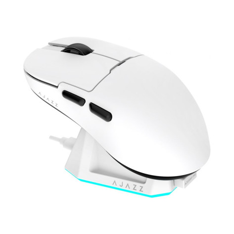 Гейминг мишка AJAZZ – AJ159P MC Charging dock, оптична, безжична, бяла