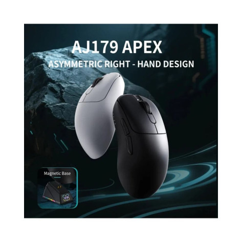 Гейминг мишка Ajazz - AJ179 Apex, 8K, оптична, безжична, бяла