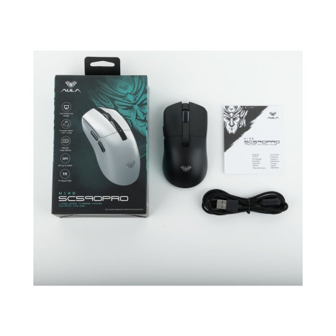 Гейминг мишка Aula - SC590 Pro, оптична, безжична, RGB, черна